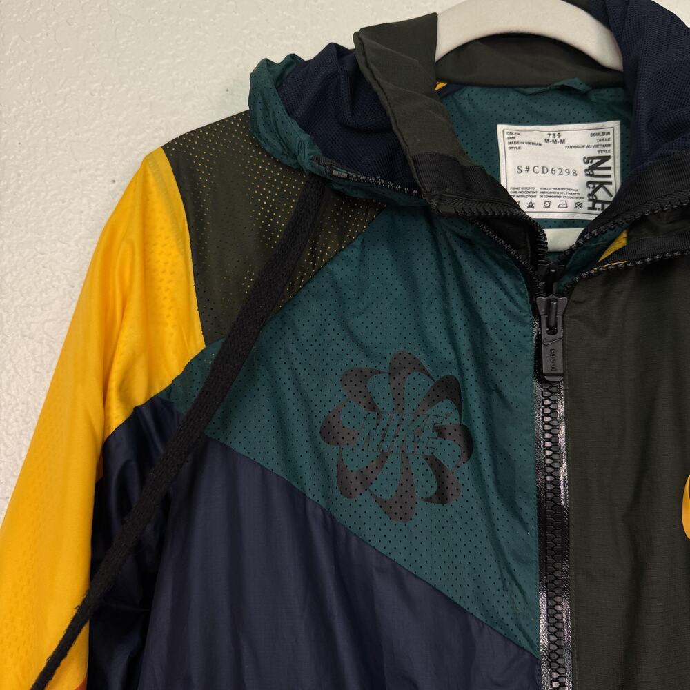 Nike X Sacai Jacket Mens Medium Windbreaker Colorblock Double Zip Streetwear - Picture 7 of 16